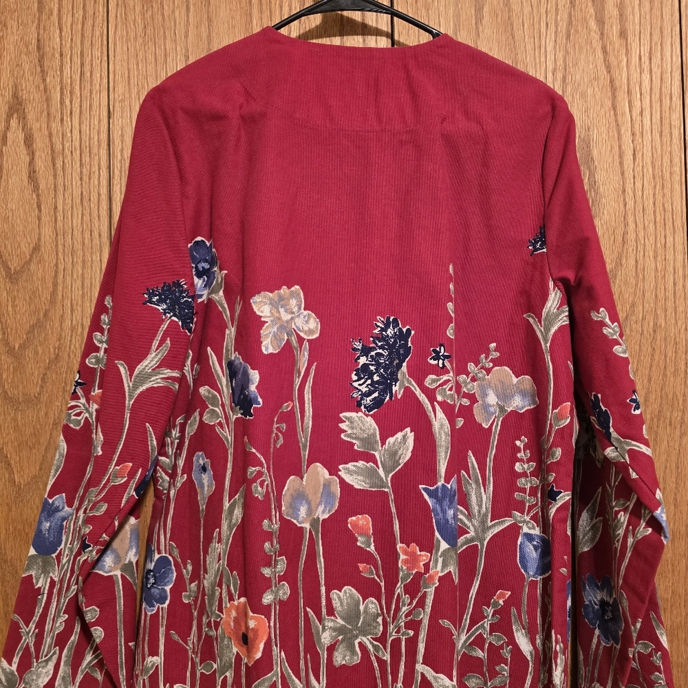Appleseed's Ladies Twill Cotton Blazer pretty floral! NWT